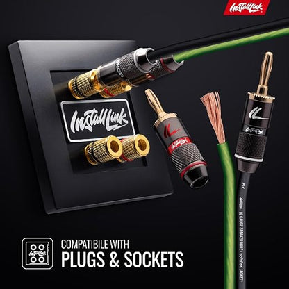 16 AWG Gauge Speaker Wire Cable Stereo, Car or Home Theater, CCA (100 Feet) by Install Link