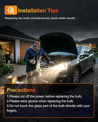 9012 Halogen Headlight Bulb, 12V 55W Standard Halogen Light Bulb, 3800K, 4000 Lumens, High Brightness Headlight Bulb, Head Light Bulbs for Car,Headlight Bulbs Low Beam, Pack of 2