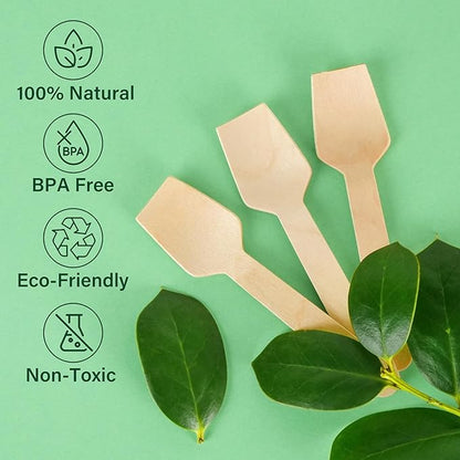 LotFancy Mini Wooden Spoons, Biodegradable and Compostable