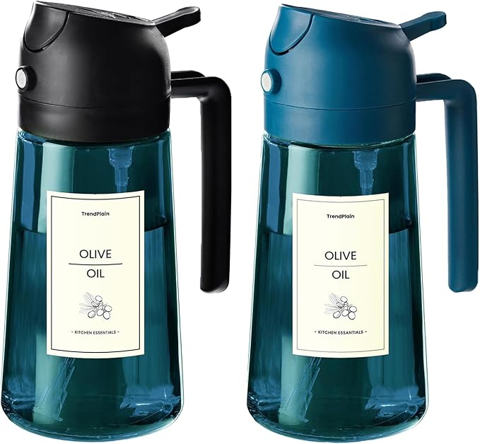 TrendPlain 16oz/470ml Blue Glass Olive Oil Sprayer