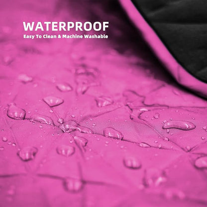 Outdoor Waterproof Blanket, Foldable Fleece Stadium Blanket for Outdoor Sports Event, Camping, Car, Pet, Picnics - Windproof, Wearable, Machine Washable 80" x 58" (Rose Purple,Hooded)
