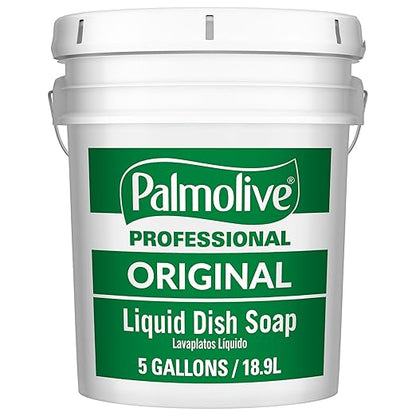 PALMOLIVE Professional Dishwashing Liquid, Dish Soap, Dish Liquid Soap, Phosphate Free, pH Balanced, Dishwasher Cleaner, 5 Gallon Bucket (Part Number: 204917), 10035110049172 | Cuts Grease, Dishwashing Detergent, Paraben-Free, Leaves Dishes Sparkling C...