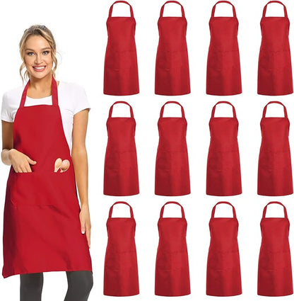 DUSKCOVE 12 Pack Plain Bib Aprons