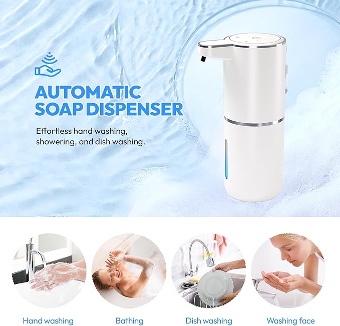 Automatic Soap Dispenser Touchless, Liquid Hand Soap Dispenser 12.8oz USB