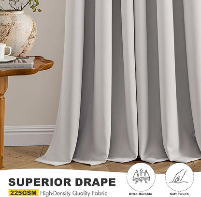 MIULEE Stone Blackout Curtains for Bedroom Living Room 84 Inches Long 2 Panels