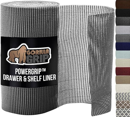 GORILLA GRIP powerGRIP Drawer Shelf and Cabinet Liner, Thick Strong Hold