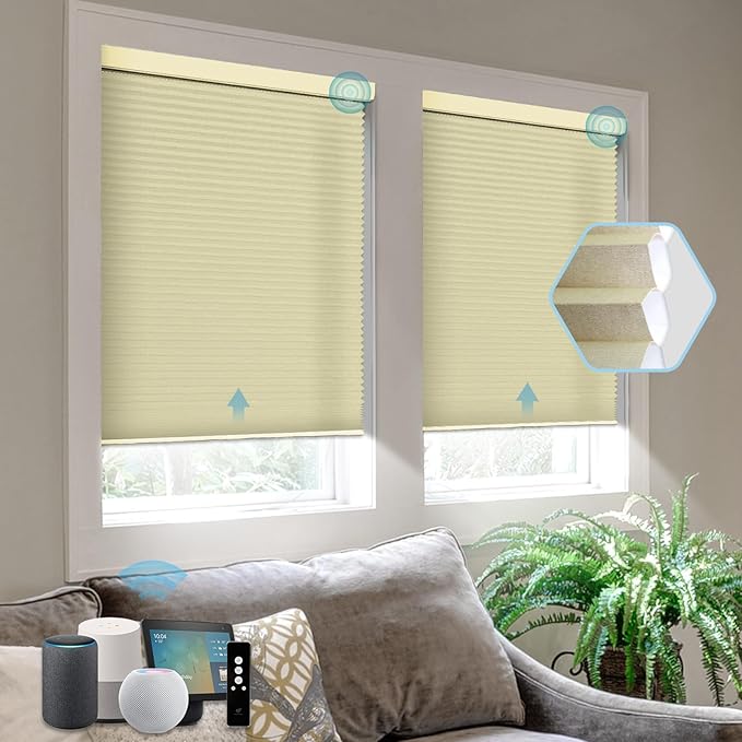 SmartWings Motorized Cellular Shades, Honeycomb Blinds Compatible