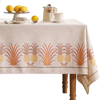 patdrea Designer Linen Small Tablecloth for Rectangle Table,Pineapple Pattern Tablecloths,Table Cover Cloth Colorful Decor for Kitchen Dining Christmas,Thanksgiving,55"x79"-Pineapple B