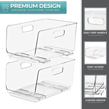 Sorbus Stackable Storage Bins Open Front