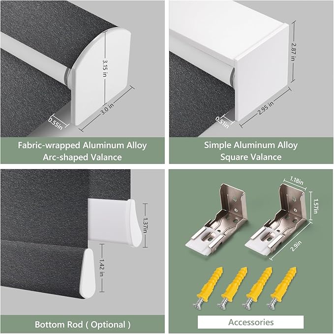 Zshine Motorized Blackout Window Blinds Customize Width Remote Control Wireless