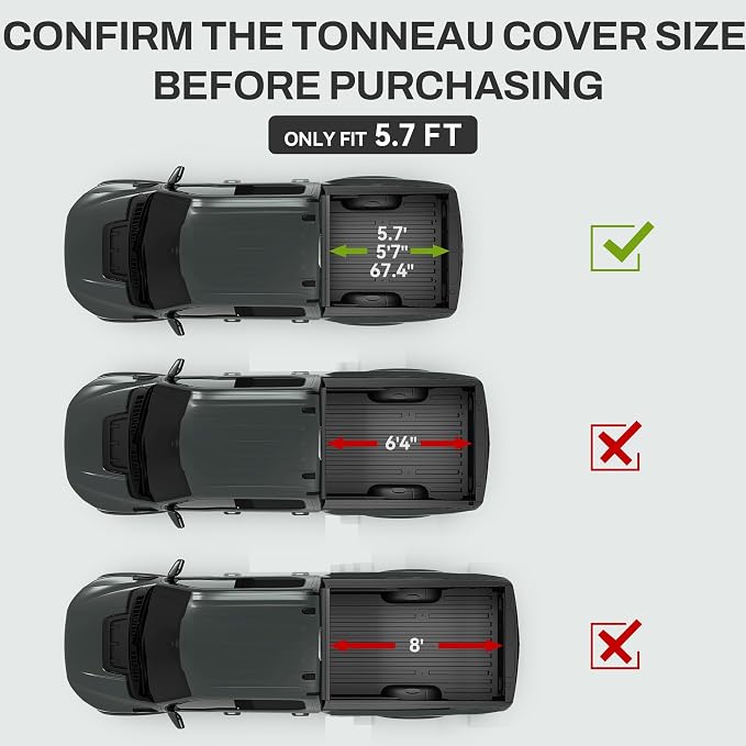 AUTOSAVER88 FRP Hard Tri-fold Truck Bed Tonneau Cover Fits for Dodge Ram 1500 2009-2026 (Classic & New) 5.7ft Bed Without Rambox