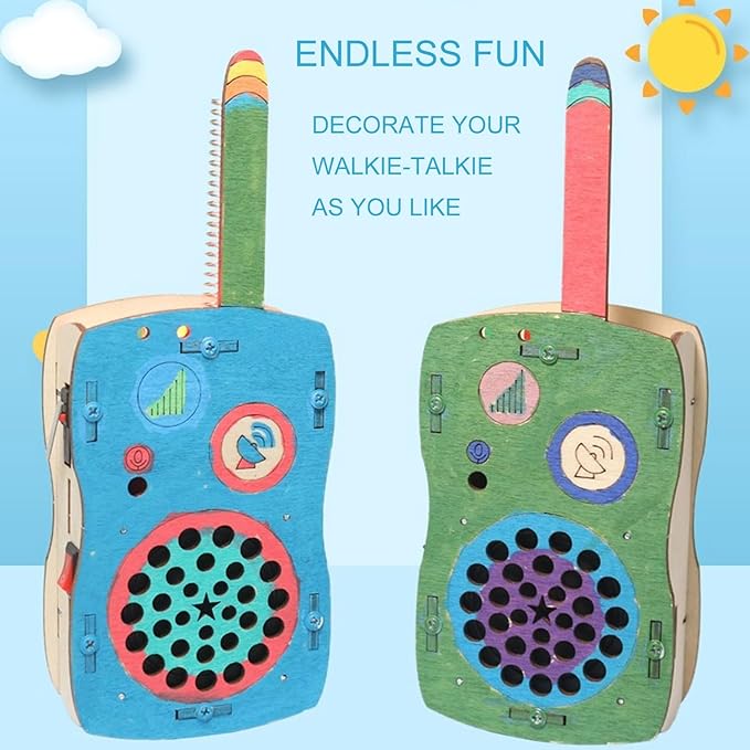STEM Toys for Kids DIY Walkie Talkies for Kids Age 8-14, Build Your Own Walkie Talkies STEM Kits, Electronic Circuits Projects Christmas Birthday Gifts