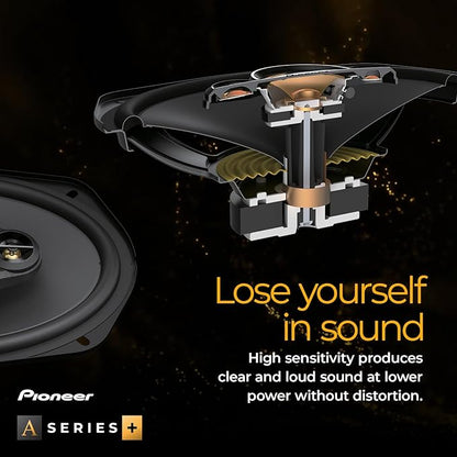 Pioneer A-Series Plus TS-A1601C 6.5” 2-Way Speakers (Pair) – 350W Max, Crisp Highs + Clear Vocals, Enhanced Bass, Ideal Factory Upgrade, Installation Adaptors Included