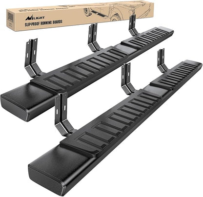 Nilight Running Boards for 1999-2016 Ford F-250 F-350 F450 F550 Super Duty Crew Cab 4 Full Size Doors 6 Inch Side Step Nerf Bars Black