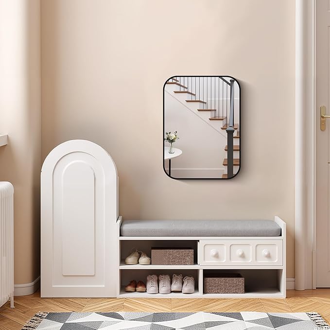 FORBATH Bathroom Mirror for Over Sink 18x24 Inch Black, Rectanglar Wall Mirror