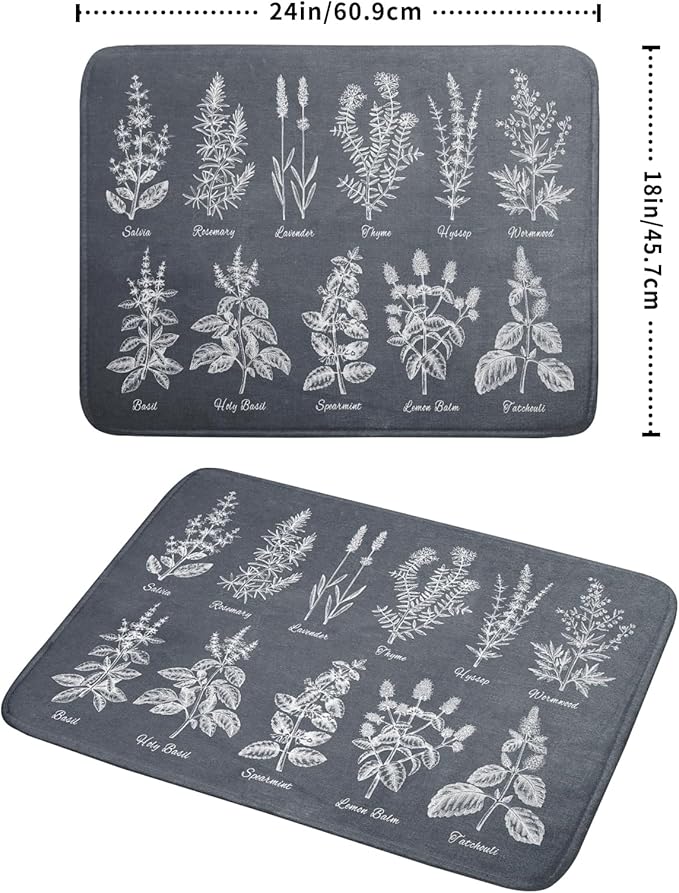 Flower Herbs Dish Drying Mat Wild Plant Dish Rack Mat