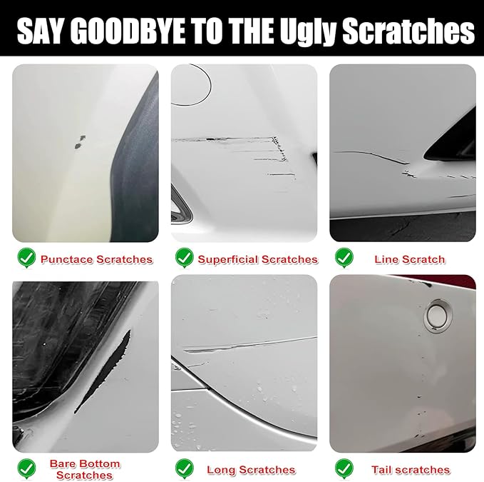 Car Touch Up Paint(Crystal White(A3)) for LINCOLN, Car Paint Scratch Repair Kit, Quick & Easy Solution to Repair, Scratch Remover Pen with 2PCS Disposable Micro Applicators