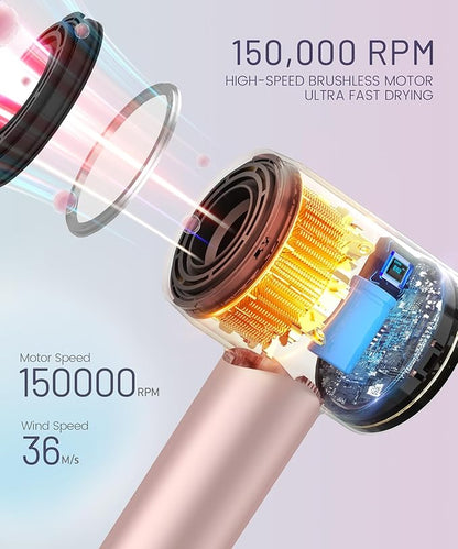 Cosy Companions High-Speed Ionic Hair Dryer, 150000 RPM Brushless Motor