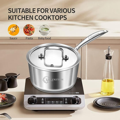 LOLYKITCh Tri-Ply 3 QT Stainless Steel Saucepan