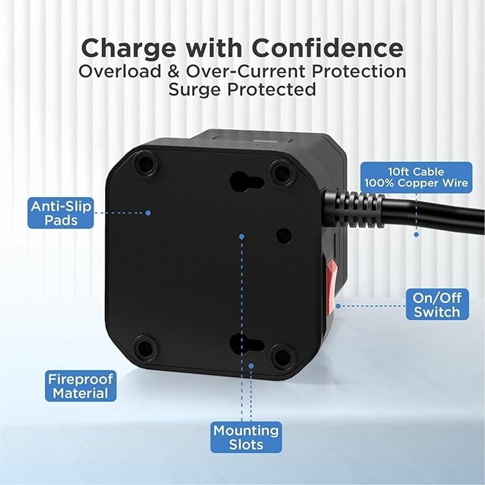 Uncaged Ergonomics Wireless Charger Cube Power Strip