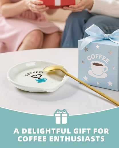 FANGSUN Coffee Spoon and Rest Set, Mini Spoon Holder
