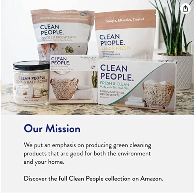 THE CLEAN PEOPLE Liquid Dish Soap - Clean, Simple Ingredients - Extra Scrubbing Power (Lemon Verbena Scent) 12 fl. oz (3 Pack)
