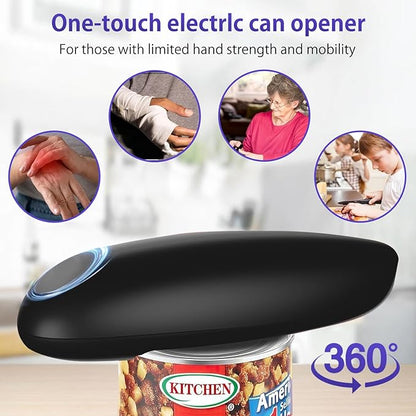 Electric Can Opener, Handheld One-touch Automatic Can opener, Smooth Edge