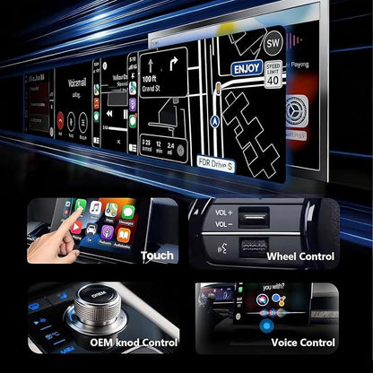 2 in 1 CarPlay Adapter for Toyota Corolla L/LE/XLE/SE/XSE, CarPlay Wireless Adapter with Auto Reconnect Fast Pairing Bluetooth Connection Compact USB Dongle,B/Black-Bottom Heat Dissipation