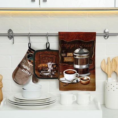 Jingmore 6 Pcs Kitchen Decor Set Accessorie Farmhouse Kitchen Towels Pot