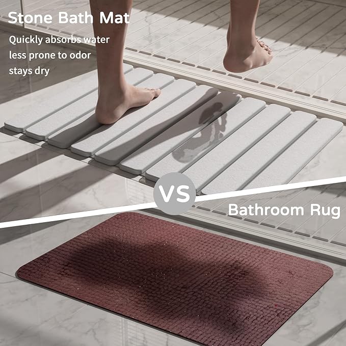 Foldable Stone Bath Mat, Quick Dry Stone Drying Mats