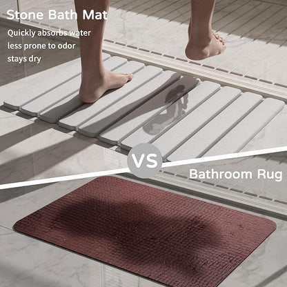 Foldable Stone Bath Mat, Quick Dry Stone Drying Mats