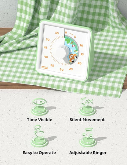 LIORQUE 60 Minute Visual Timer for Kids, Visual Countdown Timer for Classroom
