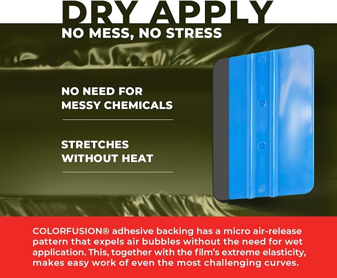 ColorFusion PPF by VViViD, Satin Stealth Combat Green Dry Apply PPF Vinyl Car Wrap Roll 6ft x 5ft