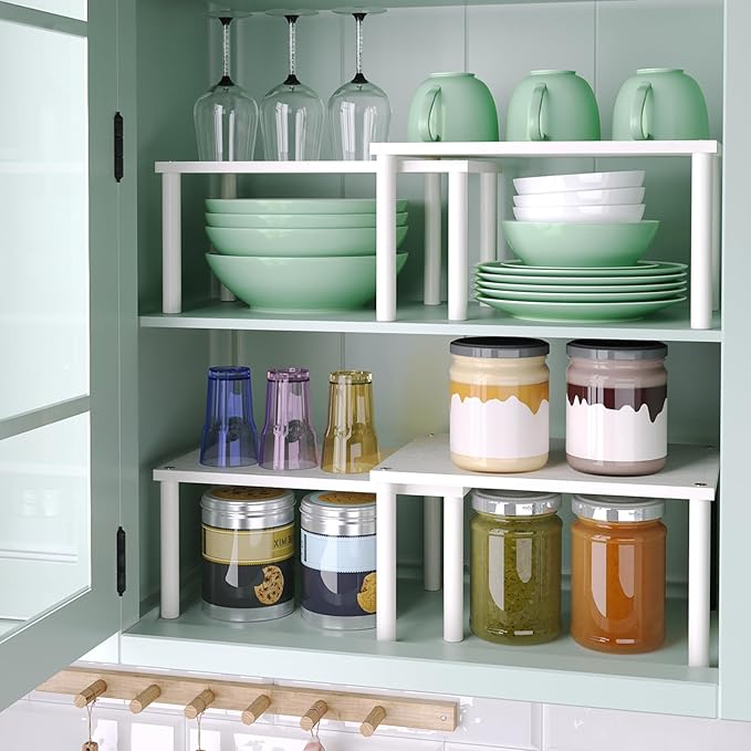 VERTORGAN Cabinet Organizer Shelf, Kitchen Counter Shelves, Bamboo Spice Rack
