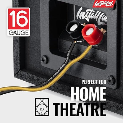 16 AWG Gauge Speaker Wire Cable Stereo, Car or Home Theater, CCA (100 Feet) by Install Link