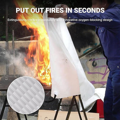 Lancryen 2025 Emergency Fire Blanket, Fire Extinguisher Blanket, Fire Suppression Fabric Flame Retardant Towel Flame Safety Cloth for Home, Kitchen, School, Grill, Car, Office, Warehouse(40??x 40??