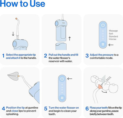 usmile C10 Portable Water Flosser – Travel-Friendly, 95-Day Battery, 4 Modes