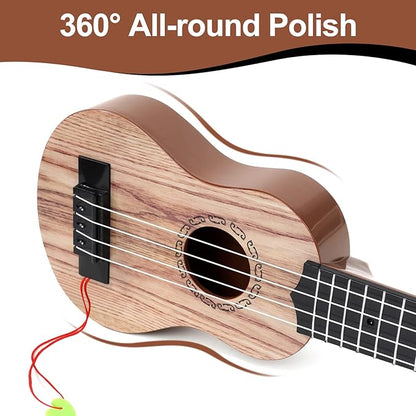 Raimy 17in Kids Ukulele Guitar - 4 Strings Mini Guitar Children Musical Instruments Educational Toys with Picks for Toddler Kids Boys Girls Beginner (Koa Color)