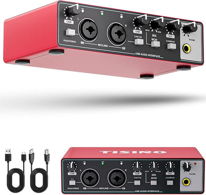 TISINO Audio Interface 24Bit/192kHz, USB Audio Interface