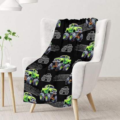 Boys Blanket Gift Truck Throw Blankets for Kids Adults, 50x60 Inches Lightweight Throw for Sofa Couch Bed Car