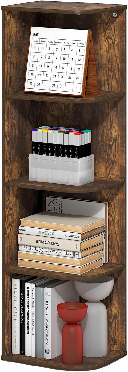 Furinno PASIR Book Shelf, 4-Tier Corner Bookshelf