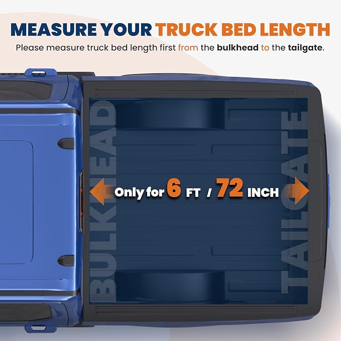 KUIPERAUTO Soft Roll-up Truck Bed Tonneau Cover Compatible for 1982-2011 Ford Ranger 6' Bed