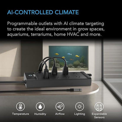 AC Infinity Outlet AI+, Environment Controller, Smart WiFi Power Strip