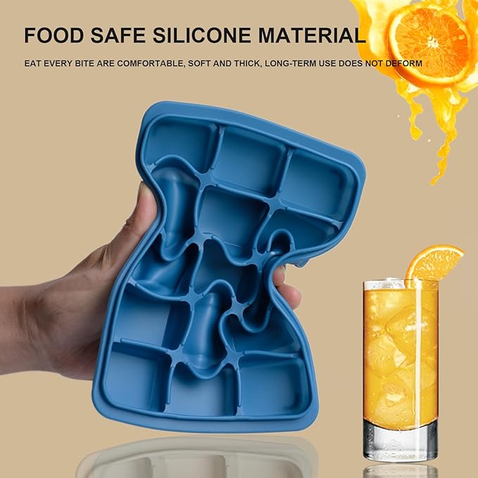 Ice Cube Trays Set of 3, Easy Release 15 Flexible Silicone Ice Cube Molds