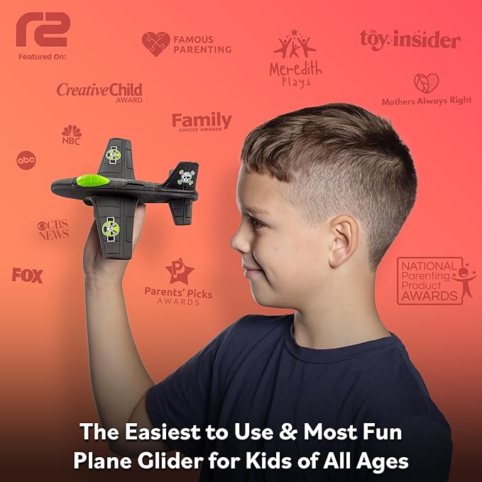 Toy Airplane For Kids - Boo Basket Stuffers for Kids - Durable EVA Foam Plane - Air plane Toy Stocking Stuffers - Small Gifts For Boys & Girls 2025 Foam Glider Plane - Fun Kid Glider Airplanes Toys
