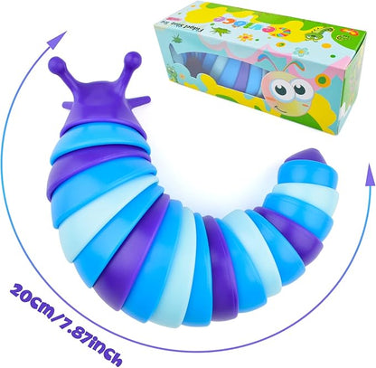 Cevioce Sensory Slug Fidget Toys,Fidget Slug Toys for Adults & Kids Party Favors,1 PC Cute Autism Sensory Toys for Autistic Children,Toddler Christmas Stocking Stuffers,Travel Toys for 1+ Year Old B