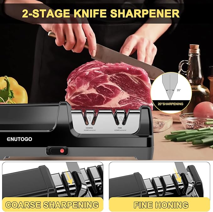 Enutogo Knife Sharpener, Professional 2-Stages Eleltric Knife Sharpeners