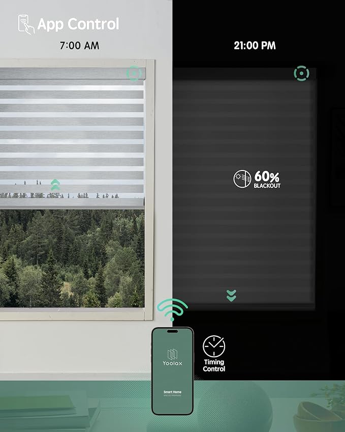 Yoolax Motorized Zebra Blinds Compatible