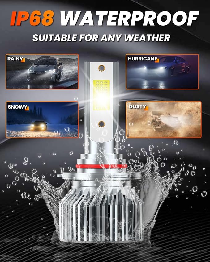 Fit for 2013 2014 2015 2016 Nissan Pathfinder High Beam Low Beam Fog Light Bulbs Combo,6500K Safety Bright White,Enhanced Visibility Upgrade With Fan,Plug and Play,IP68 6-Pack