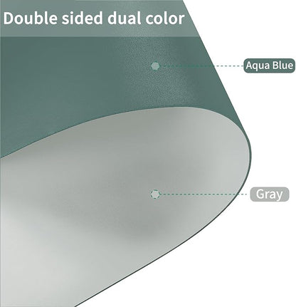 Leather Desk Mat,1.8mm Thick,16x60 Inch Desk Cover,Desk Protector Mat,Dresser Cover Top,Leather Table Cover,Side Table Cover,Office Desk Cover,Office Table Cover(Aqua Blue+Gray,16x60)